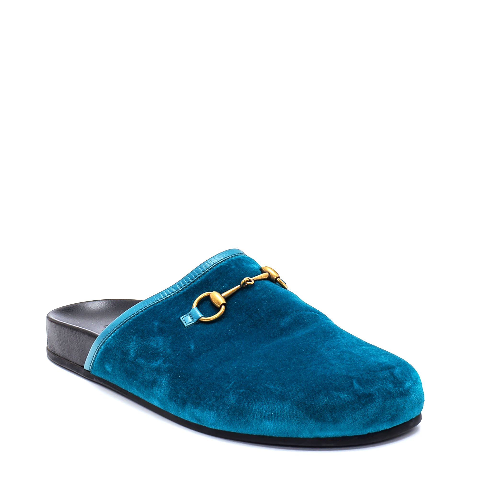 Gucci - Blue Velvet Horsebit Slipper